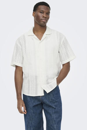 regular casual overhemd gebreid ecru