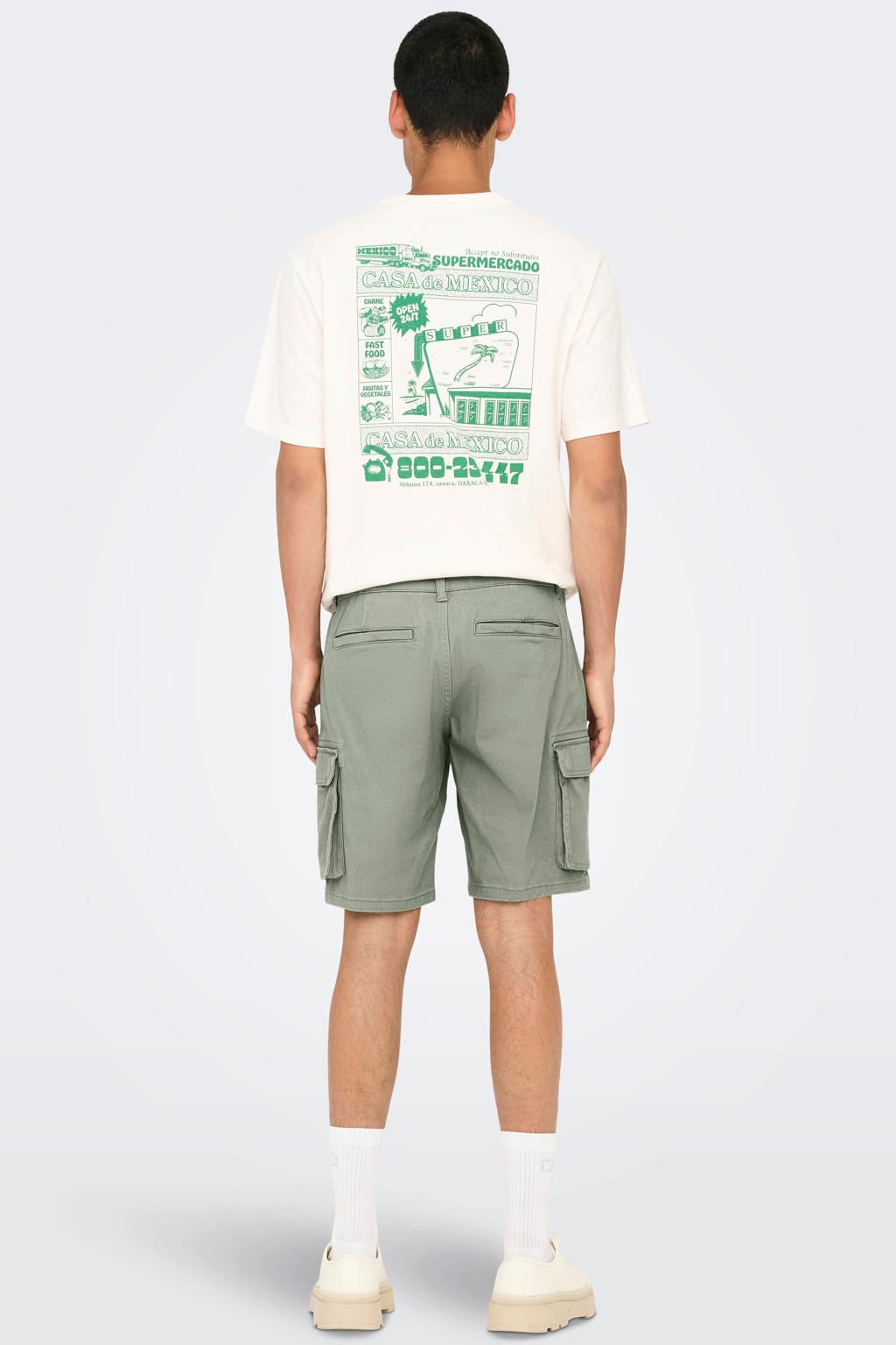 ONLY & SONS ONSCAM regular cargo short groen