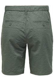 thumbnail: ONLY & SONS ONSLEO regular seersucker short groen