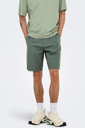 ONSLEO regular seersucker short groen