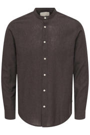 thumbnail: ONLY & SONS slim casual overhemd met linnen bruin