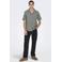 ONLY & SONS relaxed casual seersucker overhemd grijsgroen
