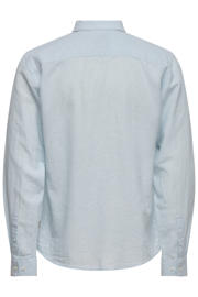 thumbnail: ONLY & SONS slim casual overhemd met linnen lichtblauw