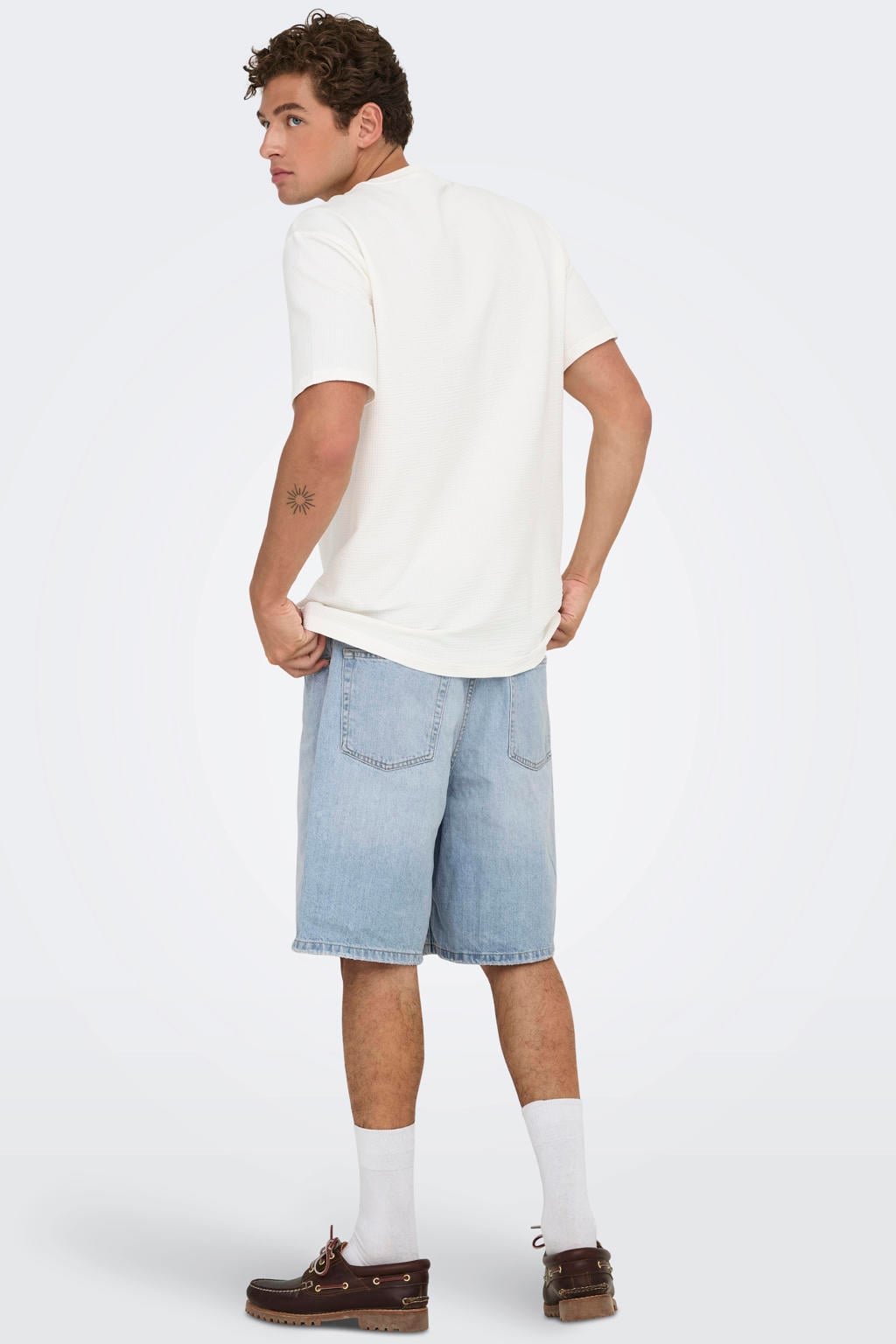 ONLY & SONS ONSFADE regular waist short light blue denim