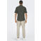 ONLY & SONS slim casual overhemd met linnen donkergroen