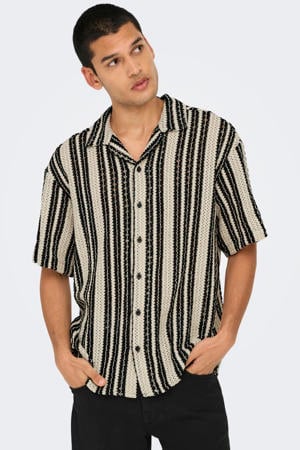 regular casual overhemd gebreid beige
