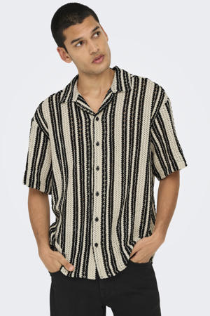 regular casual overhemd gebreid beige