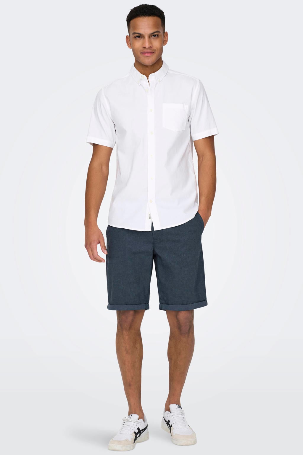 ONLY & SONS ONSPETER regular chino short donkerblauw