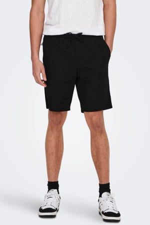 ONSLINUS 0007 casual short met linnen zwart