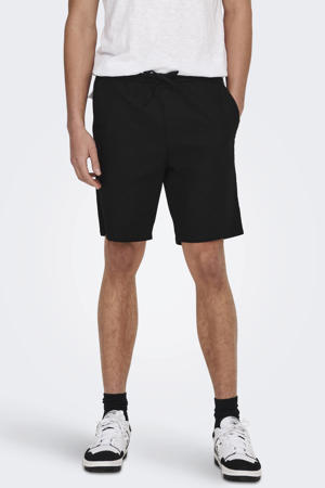 ONSLINUS 0007 casual short met linnen zwart