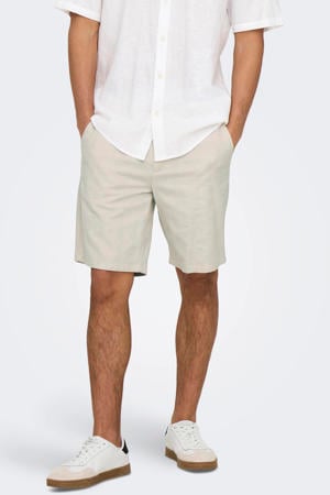 ONSMARK regular chino short met linnen beige