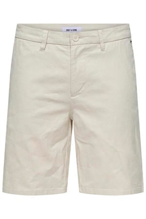 ONSMARK regular chino short met linnen beige