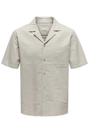 thumbnail: ONLY & SONS relaxed casual seersucker overhemd beige