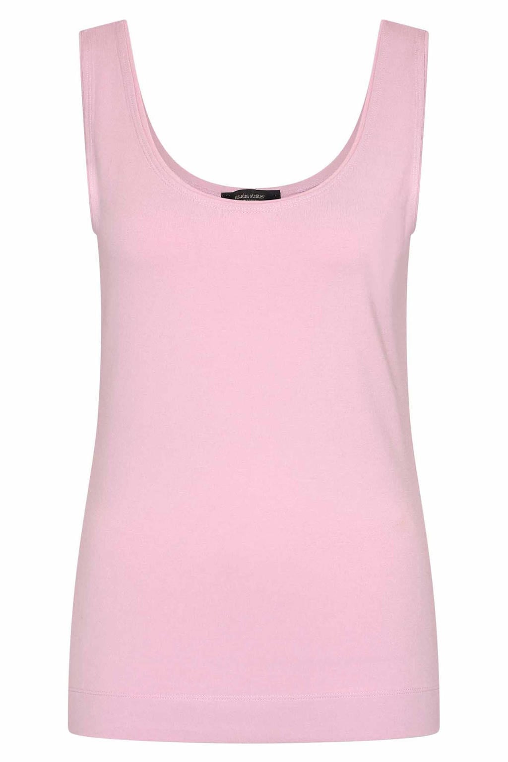 Roze dames CLAUDIA BY CLAUDIA STRÄTER tanktop van viscose met effen en ronde hals