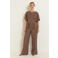 CLAUDIA BY CLAUDIA STRÄTER wide leg regular waist broek bruin