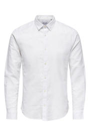thumbnail: ONLY & SONS slim casual overhemd met linnen wit