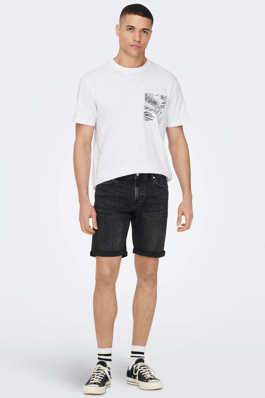 ONLY & SONS ONSPLY regular denim short washed black