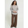 ICHI geruite blouse - bruin