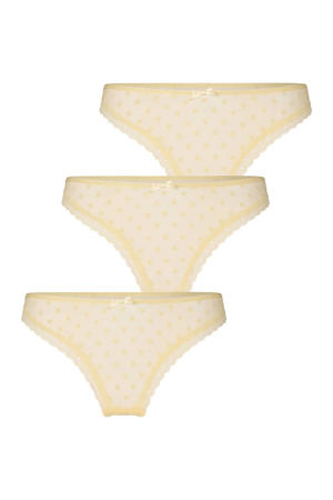 Phoebe strings - lichtgeel (set van 3)