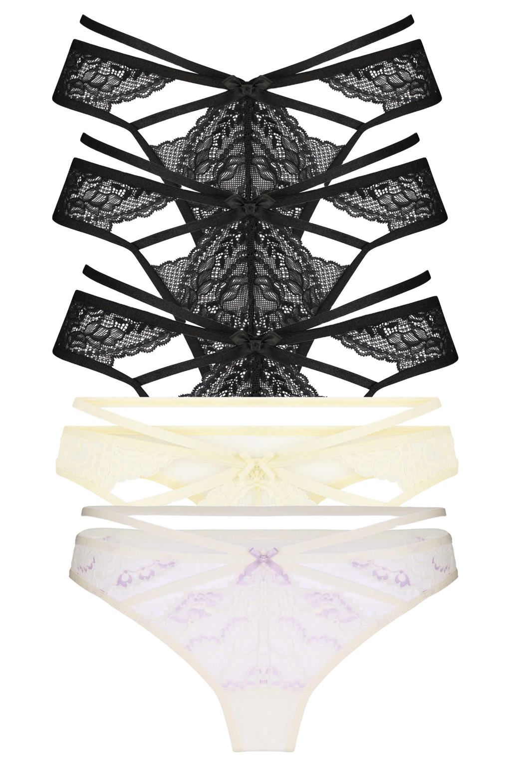 Hunkemöller string Wera (set van 5) zwart
