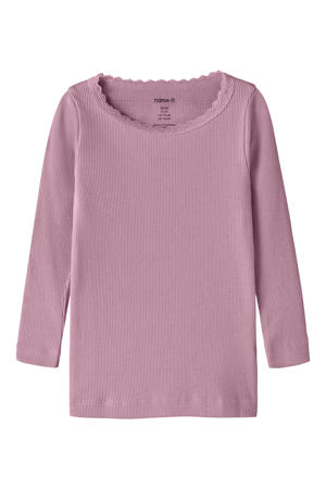 rechtvallend longsleeve - roze