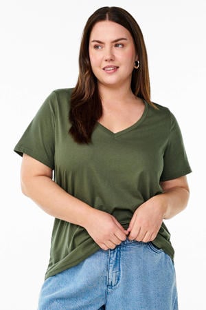 T-shirt donkergroen
