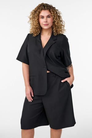 high waist casual short zwart