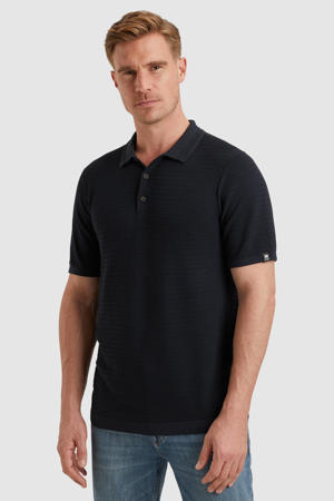 regular polo met ingebreid patroon