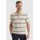 Vanguard regular gestreepte polo met linnen beige
