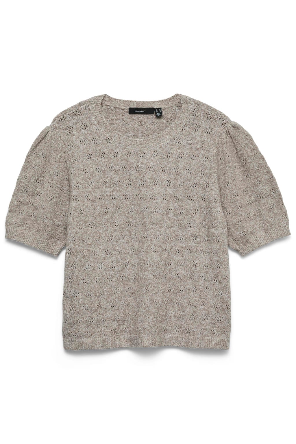 VERO MODA gebreide ajour trui - taupe