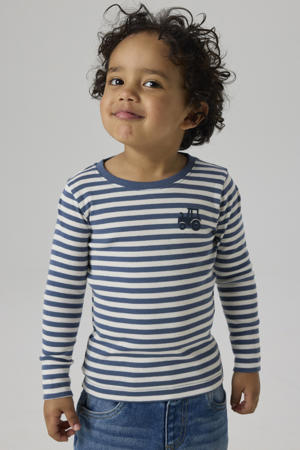 longsleeve met streepdessin - blauw
