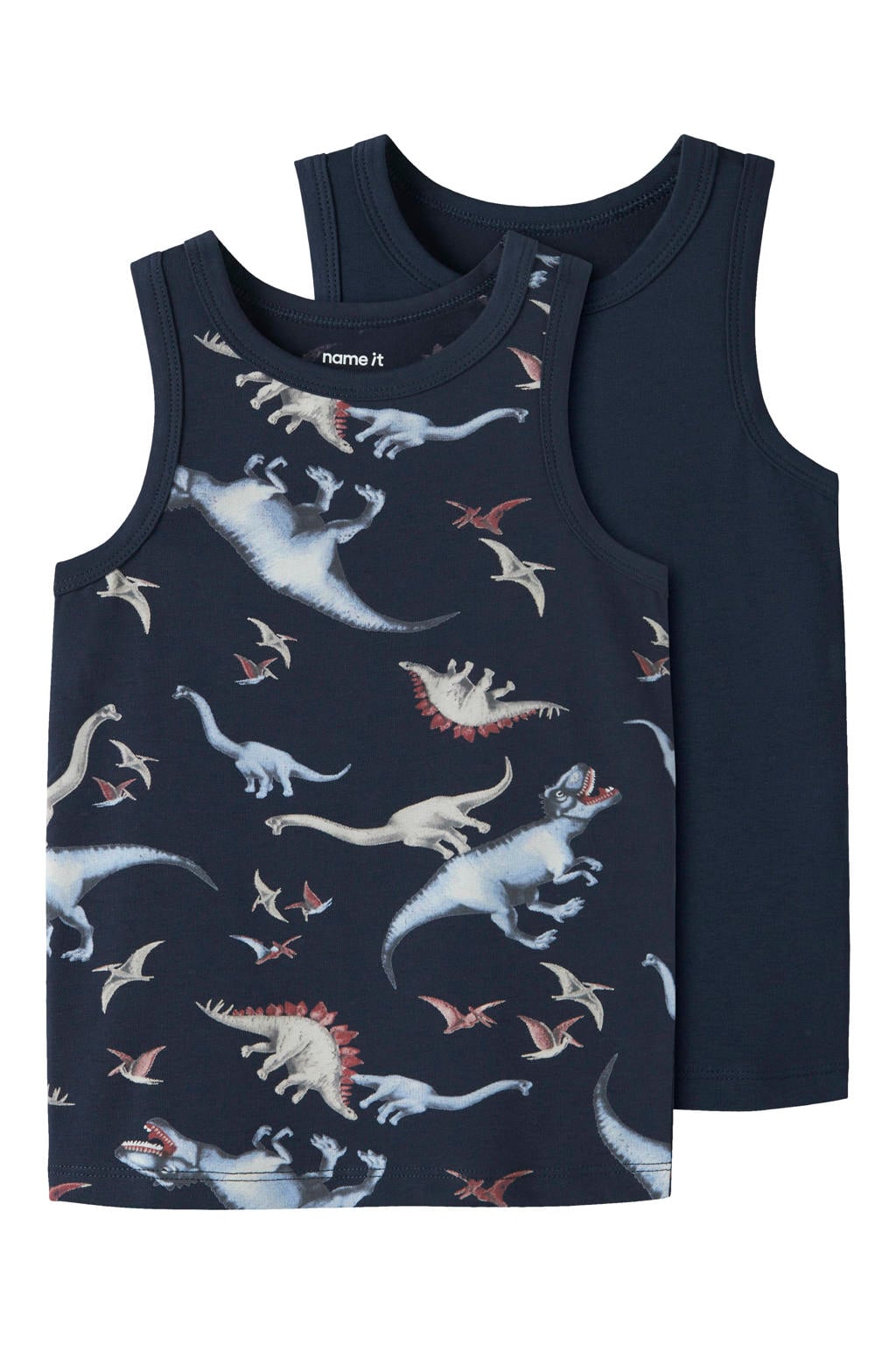 NAME IT MINI hemd met print - donkerblauw (set van 2)