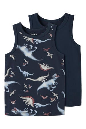 hemd met print - donkerblauw (set van 2)