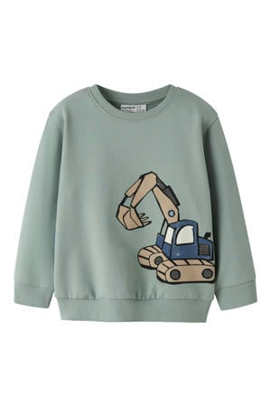 sweater met print - groen