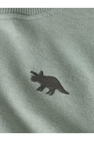 rechtvallend sweater met print - groen