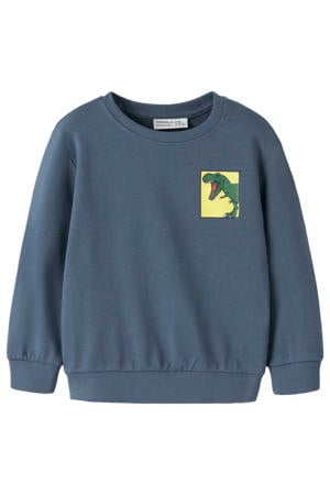 sweater met backprint - blauw