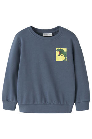 sweater met backprint - blauw