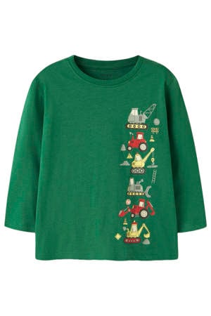 regular fit longsleeve met print - groen
