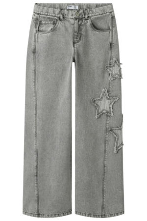 NKFBELLA SKATER loose fit jeans light grey denim