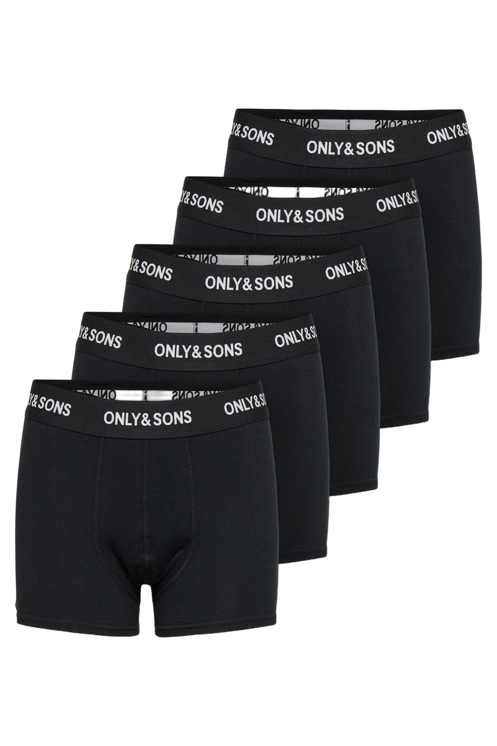 ONLY & SONS JUNIOR boxershort - zwart (set van 5)