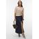 VERO MODA katoenen gebreide gestreepte trui met ajourdetails - zand