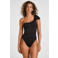 Hunkemöller one shoulder badpak met knoopdetail zwart