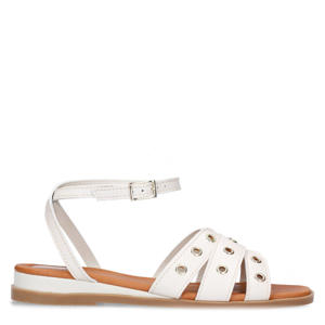 leren sandalen ecru