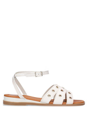 leren sandalen ecru