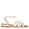 Manfield leren sandalen ecru