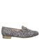 Marco Tozzi suède loafers met panterprint met siergesp zwart/beige