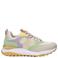Rieker Revolution chunky leren sneakers beige/lila/lichtgroen