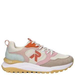 Revolution chunky leren sneakers beige/roze