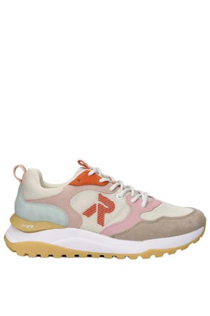 Revolution chunky leren sneakers beige/roze