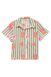 thumbnail: Cache Cache gestreepte gebloemde blouse groen